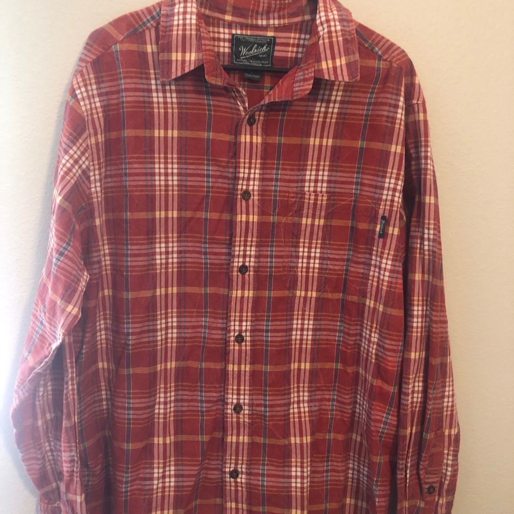 Woolrich Men Burnt Orange Stripe Casual Sh…
